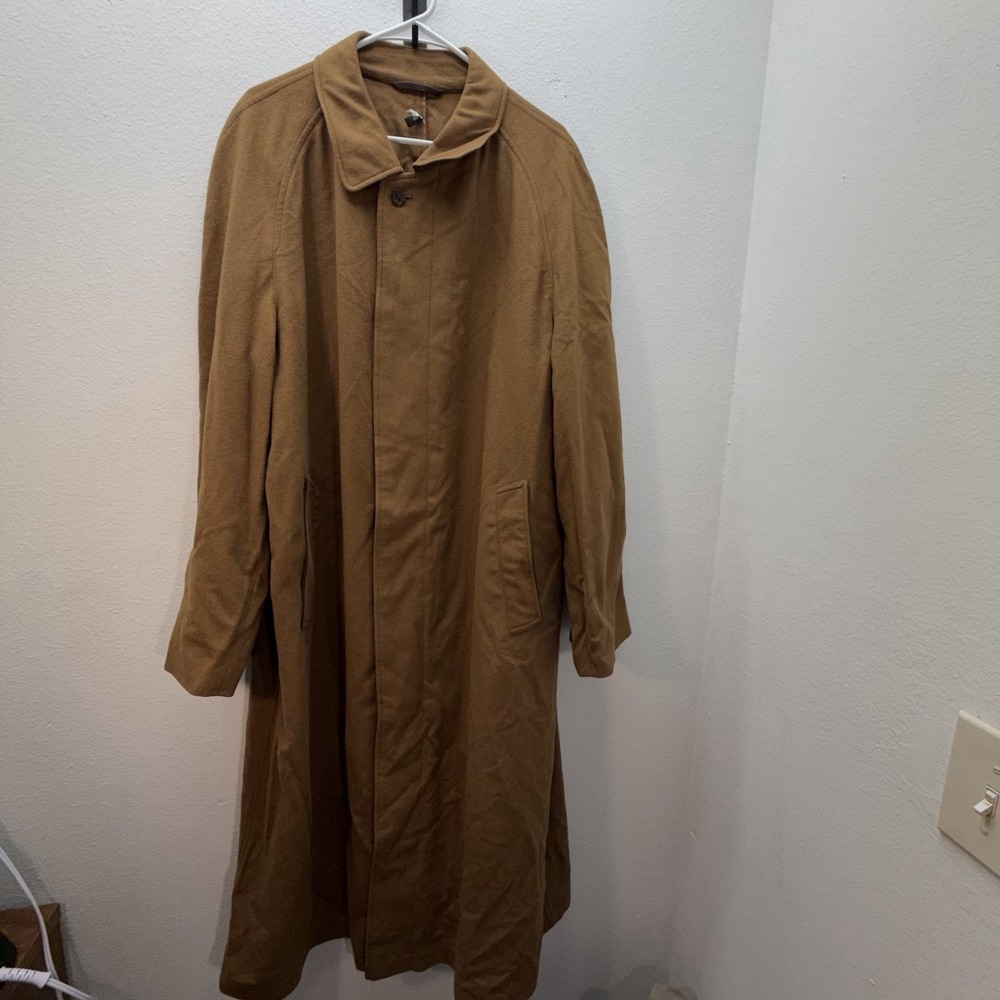 Schneiders Salzburg Wool Overcoat Top Coat Austria Austrian Mens XL Trench Brown